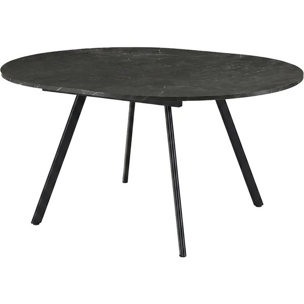 B&D home Esstisch TILL, ausziehbar 120-160 cm mit Butterfly-Einlage, Gestell in Schwarz/Weiß