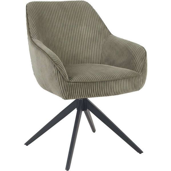 B&D home Polsterstuhl ARVIT, Esszimmer Stuhl, Drehstuhl, Armlehnstuhl mit Drehfunktion (1 St), mit Armlehnen, Taschenfederkern-Sitz, Metallgestell 360° drehbar