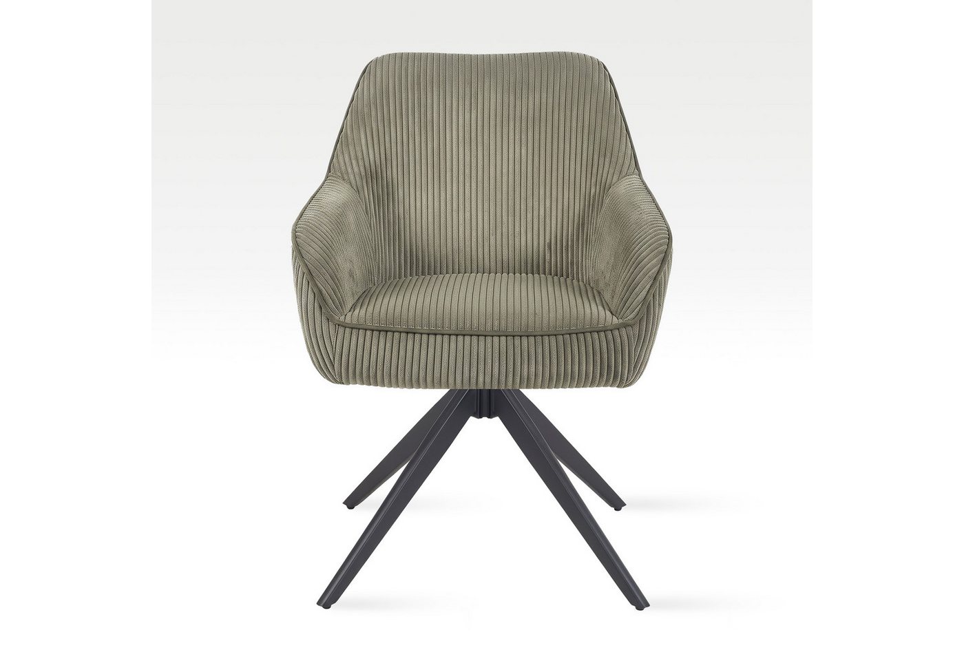 B&D home Polsterstuhl ARVIT, Esszimmer Stuhl, Drehstuhl, Armlehnstuhl mit Drehfunktion (1 St), mit Armlehnen, Taschenfederkern-Sitz, Metallgestell 360° drehbar – Bild 2 von 5
