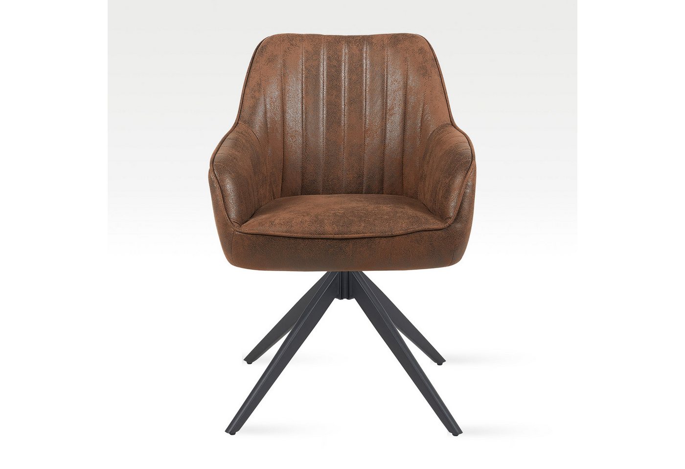 B&D home Polsterstuhl ARVIT, Esszimmer Stuhl, Drehstuhl, Armlehnstuhl mit Drehfunktion (1 St), mit Armlehnen, Taschenfederkern-Sitz, Metallgestell 360° drehbar – Bild 2 von 5