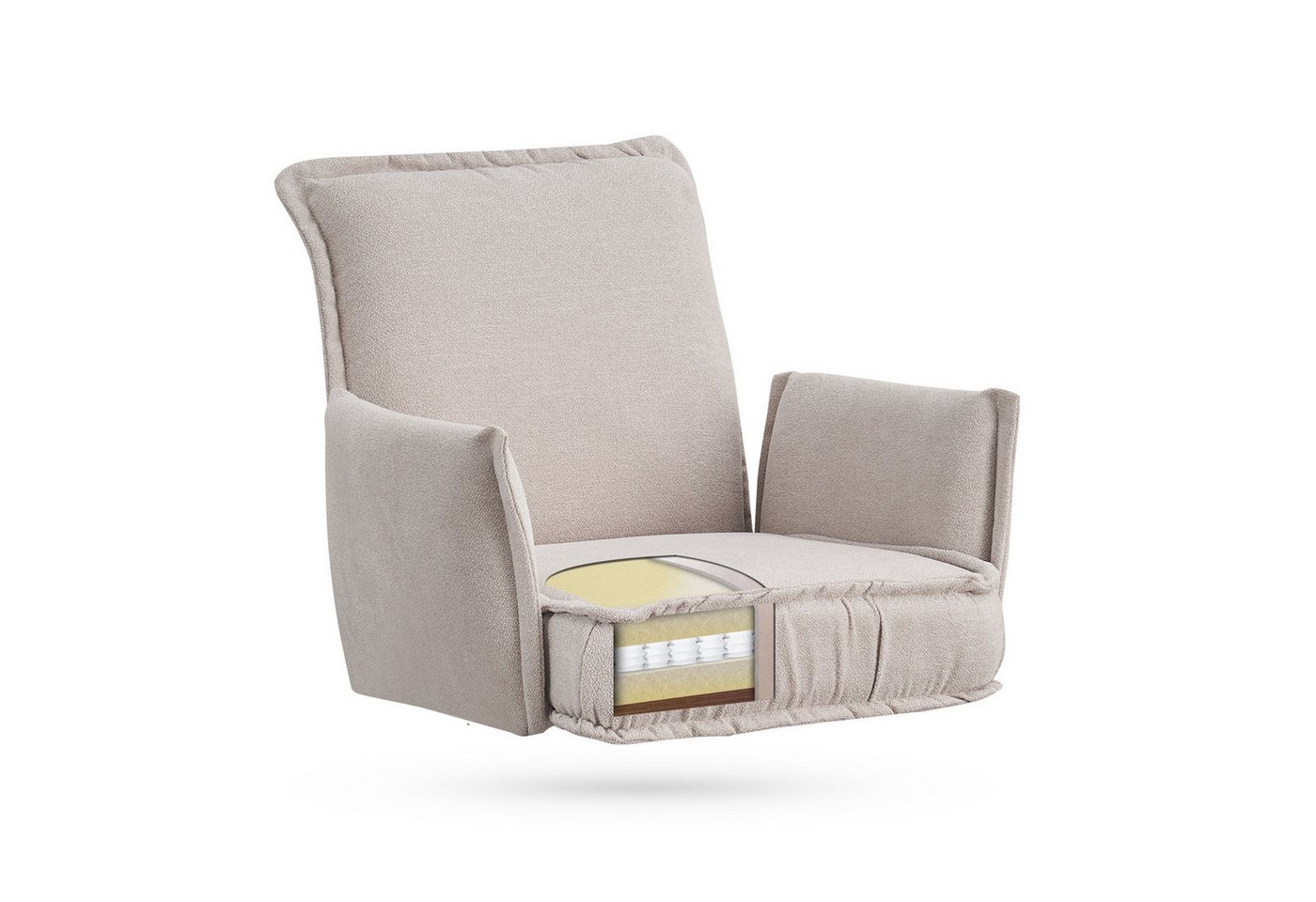 B&D home Polsterstuhl JÜRGEN, mit Taschenfederkern-Sitz und robustem, vormontiertem Metallgestell – Bild 5 von 5