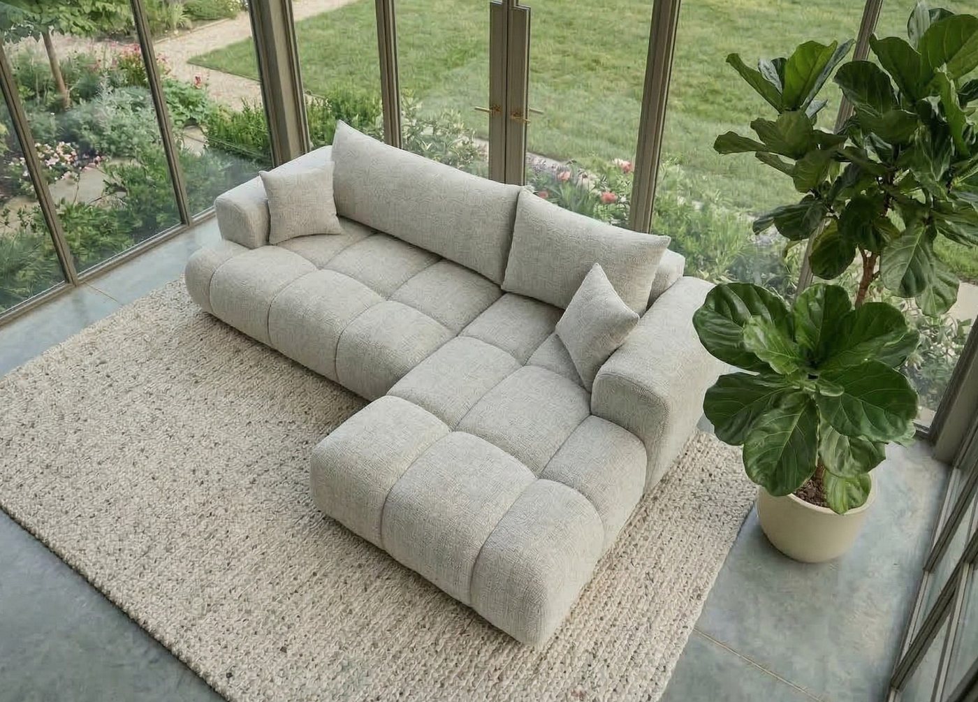 B&B Home Big-Sofa Sofa Vitton II mit Schlaffunktion L-Form mit Bettkasten, L-Form Couch rechts oder links – Bild 2 von 5