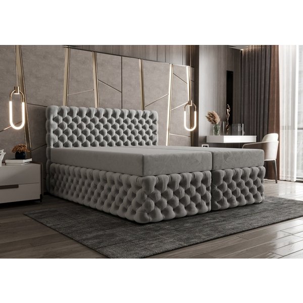 B&B Home Boxspringbett Boxbett Figo II 180 cm 200 cm (inkl zwei Bettkästen, H3 Multipocket-Matratze und Topper)