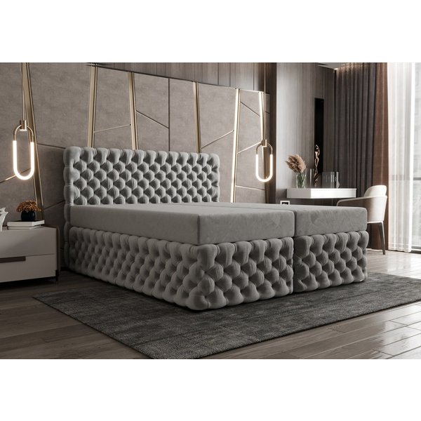 B&B Home Boxspringbett Boxbett Figo II 180 cm 200 cm (inkl zwei Bettkästen, H3 Multipocket-Matratze und Topper)