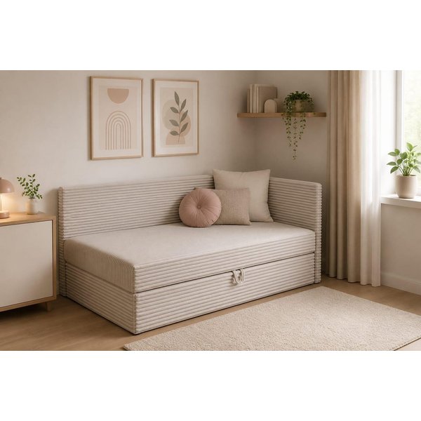 B&B Home Boxspringbett Boxspringbett Tiliano rechts oder links 90 cm 120 cm (H3 Matratze Bonnellfederung, Kopfteil, Seitenteil und Bettkasten)