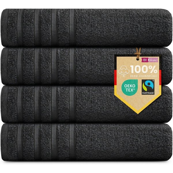 B!HOME Handtücher Set Saunatücher, Duschtücher, Gästehandtücher 100% Baumwolle, (Spar-Set, 4-St), flauschig saugfähig Frottee weich