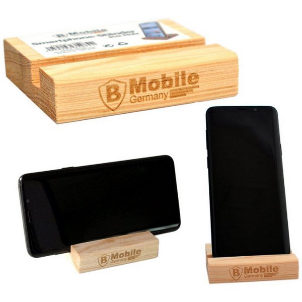 B-Home Handy-Halterung Smartphone-Ständer aus Holz – Universelle Halterung für Handy