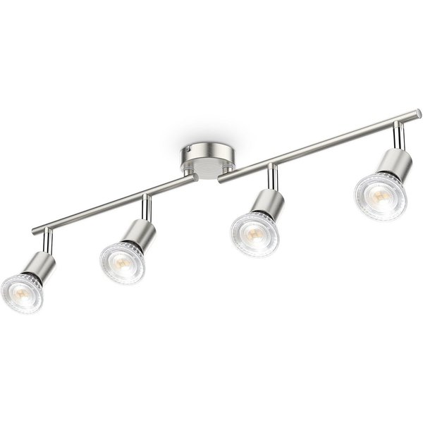 B.K.Licht Deckenleuchte, LED wechselbar, 4-flammig, LED Deckenlampe, dreh- schwenkbar, neutralweiß, matt-nickel