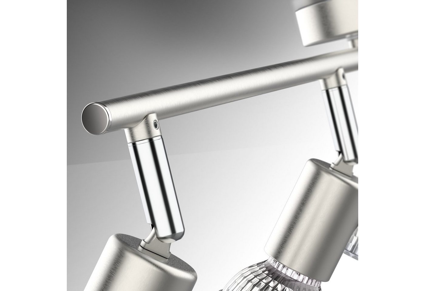 B.K.Licht Deckenleuchte, LED wechselbar, 4-flammig, LED Deckenlampe, dreh- schwenkbar, neutralweiß, matt-nickel – Bild 4 von 5