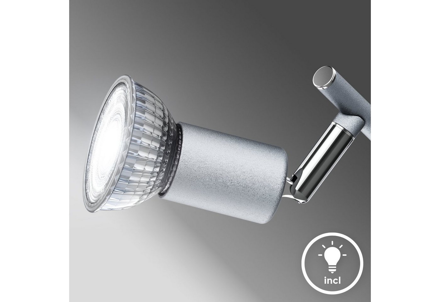 B.K.Licht Deckenleuchte, LED wechselbar, 3-flammiger LED Deckenspot, dreh-, schwenkbar, IP20, neutralweiß – Bild 4 von 5