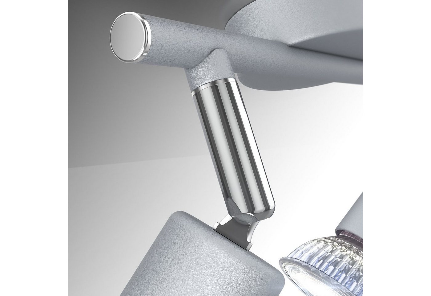 B.K.Licht Deckenleuchte, LED wechselbar, 3-flammiger LED Deckenspot, dreh-, schwenkbar, IP20, neutralweiß – Bild 5 von 5
