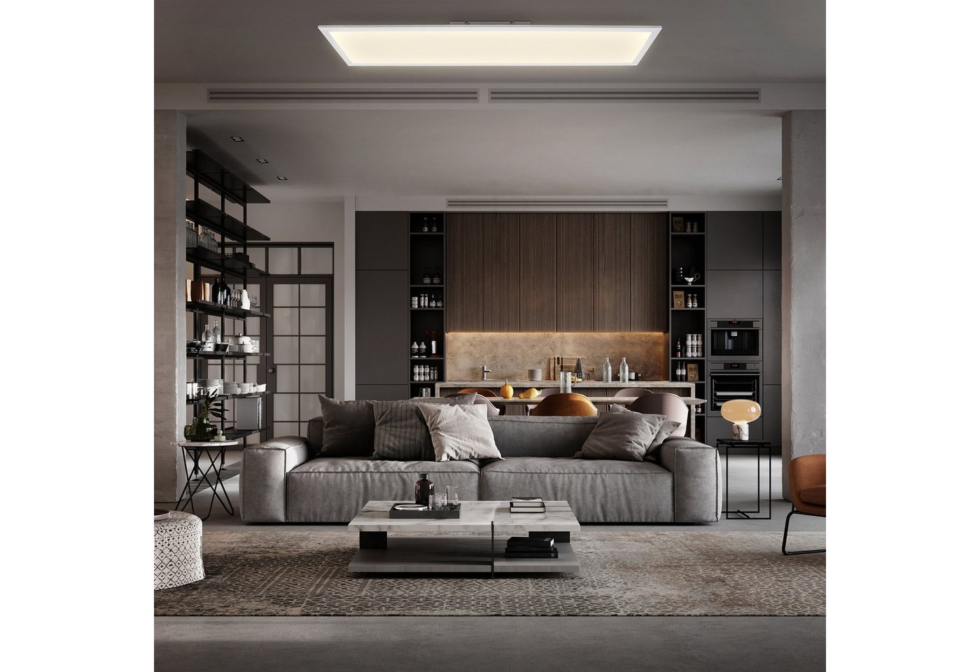B.K.Licht Deckenleuchte LED Panel 100x25cm dimmbar 24 Watt 2200 Lumen ultra-flach Weiß BKL1326, Dimmfunktion, LED fest integriert, Farbwechsler, Neutralweiß, Ka – Bild 3 von 5