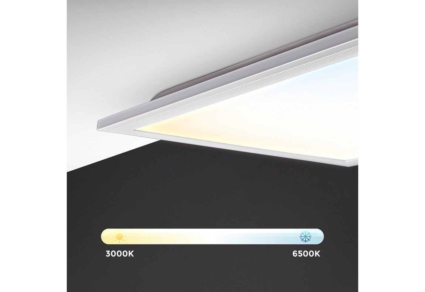 B.K.Licht Deckenleuchte LED Panel 100x25cm dimmbar 24 Watt 2200 Lumen ultra-flach Weiß BKL1326, Dimmfunktion, LED fest integriert, Farbwechsler, Neutralweiß, Ka – Bild 5 von 5