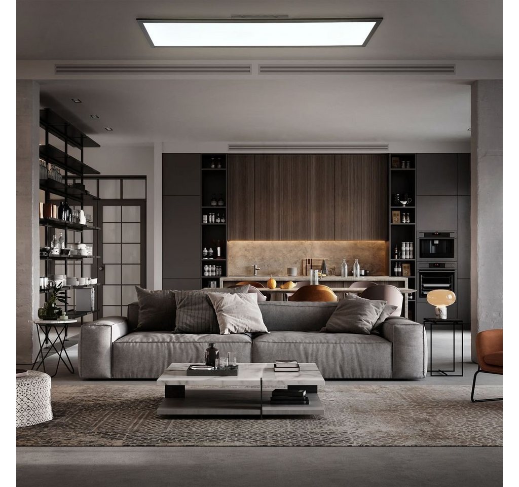 B.K.Licht Deckenleuchte LED Panel Schwarz Decke 100x25cm Wohnzimmer - BKL1497, LED fest integriert, 4000K - Neutralweiß, Deckenlampe 22W 2200lm 4000K neutralwei – Bild 4 von 5