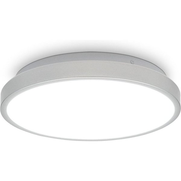 B.K.Licht Deckenleuchte moderne LED Bad-Deckenlampe IP44 flach rund silber/schwarz, LED fest integriert, Neutralweiß, 4000K LED-Badlampe Decke 12W 1200lm Leucht