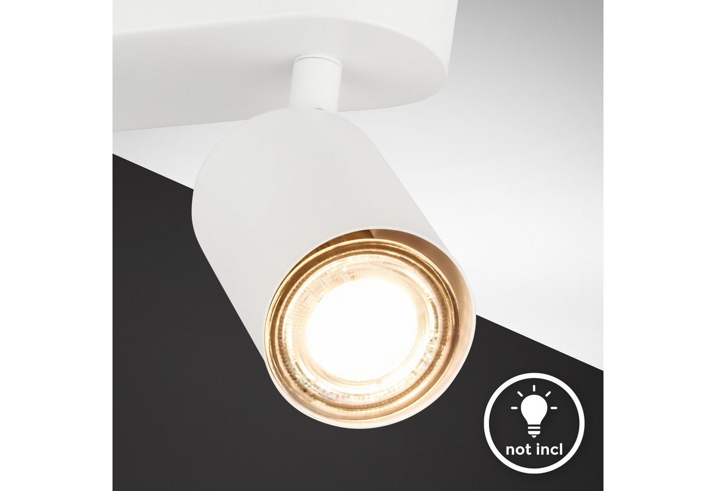 B.K.Licht Deckenspot Deckenlampe schwenkbar, GU10 Deckenleuchte, ohne Leuchtmittel, 39 cm Länge weiß Schlafzimmerlampe – Bild 5 von 5