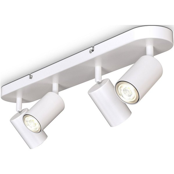 B.K.Licht Deckenspots, ohne Leuchtmittel, 4-flammige Spotlampe,schwenkbar, drehbar, schwarz, ohne Leuchtmittel