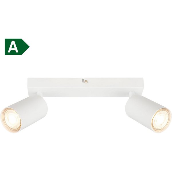 B.K.Licht Deckenstrahler BK_DS1630 EEK A LED Deckenlampe, Schwenkbar, Deckenspot, LED wechselbar, Warmweiß, Inkl. 2x GU10, 3.000 K, 450Lm, 2W, 15,5 x 5,5 x 25,5