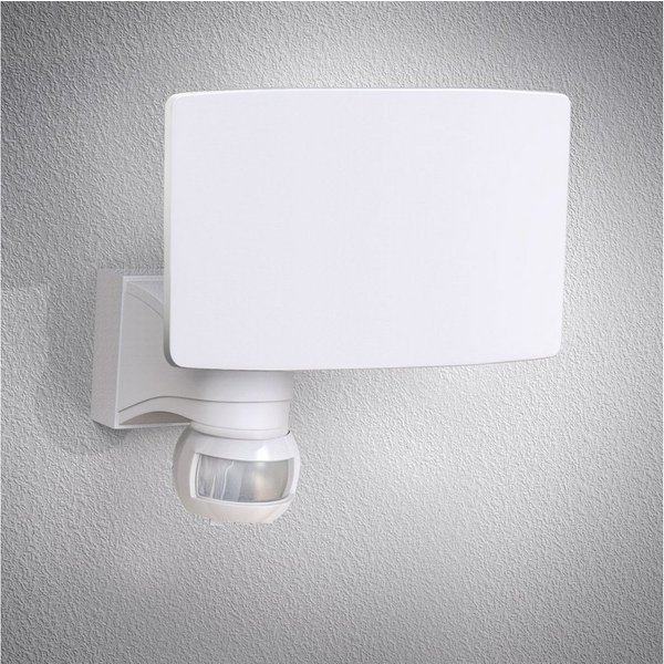 B.K.Licht LED Außen-Wandleuchte, LED fest integriert, Neutralweiß, Außenstrahler, Bewegungsmelder, Wandlampe, 20W 2300 Lumen, IP44, weiß