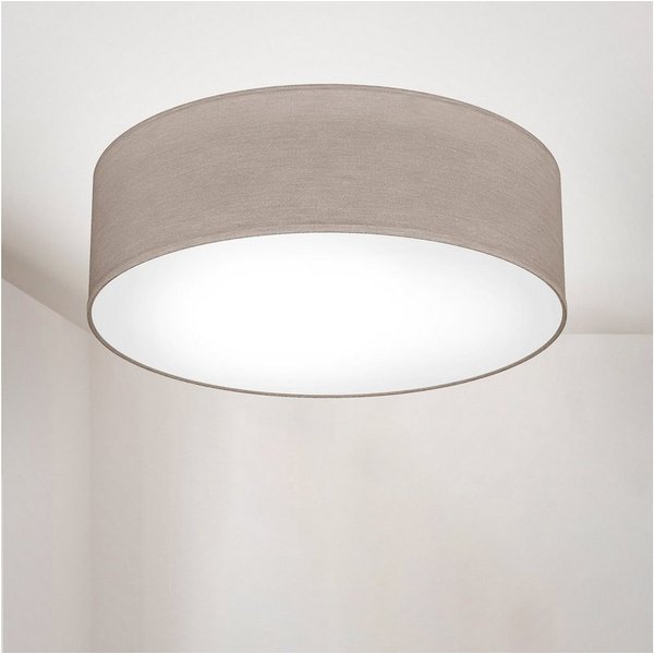 B.K.Licht LED Deckenleuchte, ohne Leuchtmittel, Deckenlampe, Textil Lampenschirm, E27, Schlafzimmer, Wohnzimmer