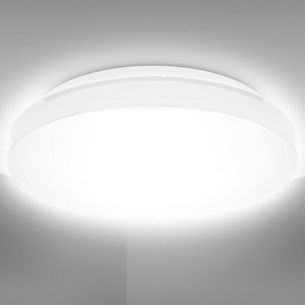 B.K.Licht LED Deckenleuchte BK_DB1296 LED Bad-Deckenleuchte, Ø28,8cm, IP44-Spritzwasserschutz, LED fest integriert, Neutralweiß, 12W, 1.200Lm, 4.000K neutralwei