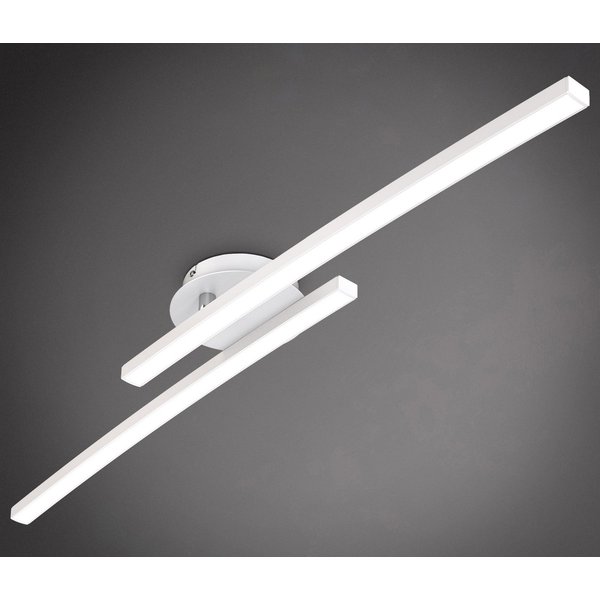 B.K.Licht LED Deckenleuchte BK_DL1488 Deckenlampe, 12W, 3000K warmweißes Licht, 1100 Lm, LED fest integriert, Warmweiß, 2-flammig, Geschwungene-Optik, Schwenkba