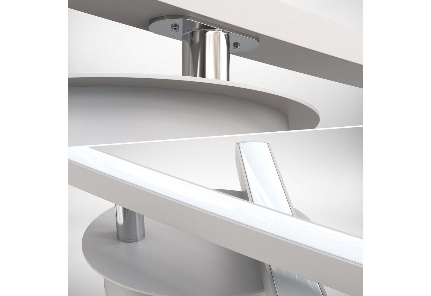 B.K.Licht LED Deckenleuchte BK_DL1488 Deckenlampe, 12W, 3000K warmweißes Licht, 1100 Lm, LED fest integriert, Warmweiß, 2-flammig, Geschwungene-Optik, Schwenkba – Bild 4 von 5