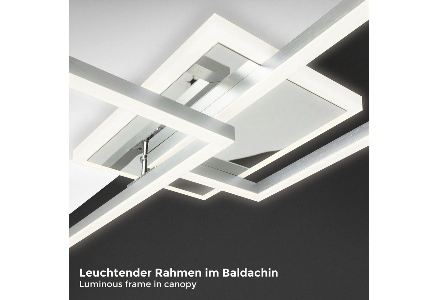 B.K.Licht LED Deckenleuchte BK_FR1439 LED-Deckenlampe, 40 Watt, Schwenkbar, Dimmbar, CCT, CCT - über Fernbedienung, LED fest integriert, warmweiß - kaltweiß, Fa – Bild 4 von 5