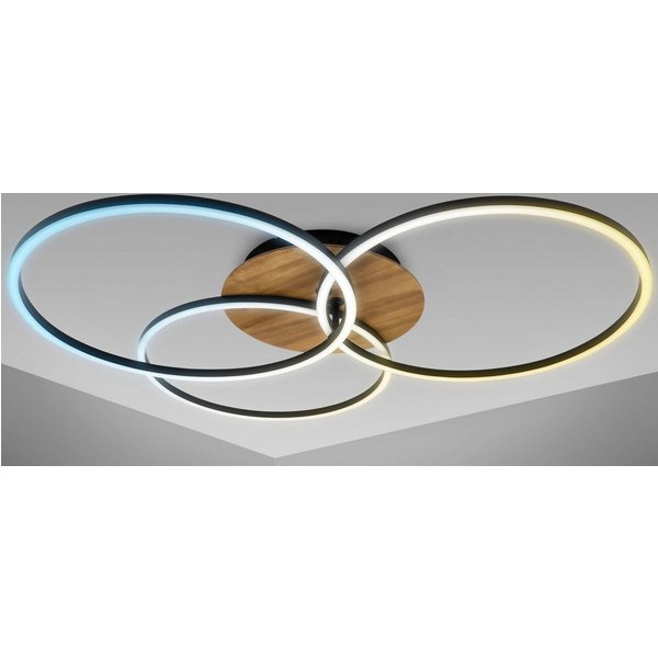 B.K.Licht LED Deckenleuchte BK_FR1528 LED-Deckenlampe, 40 Watt, Farbtemperatursteuerung, Dimmbar, CCT - über Fernbedienung, LED fest integriert, warmweiß - kalt