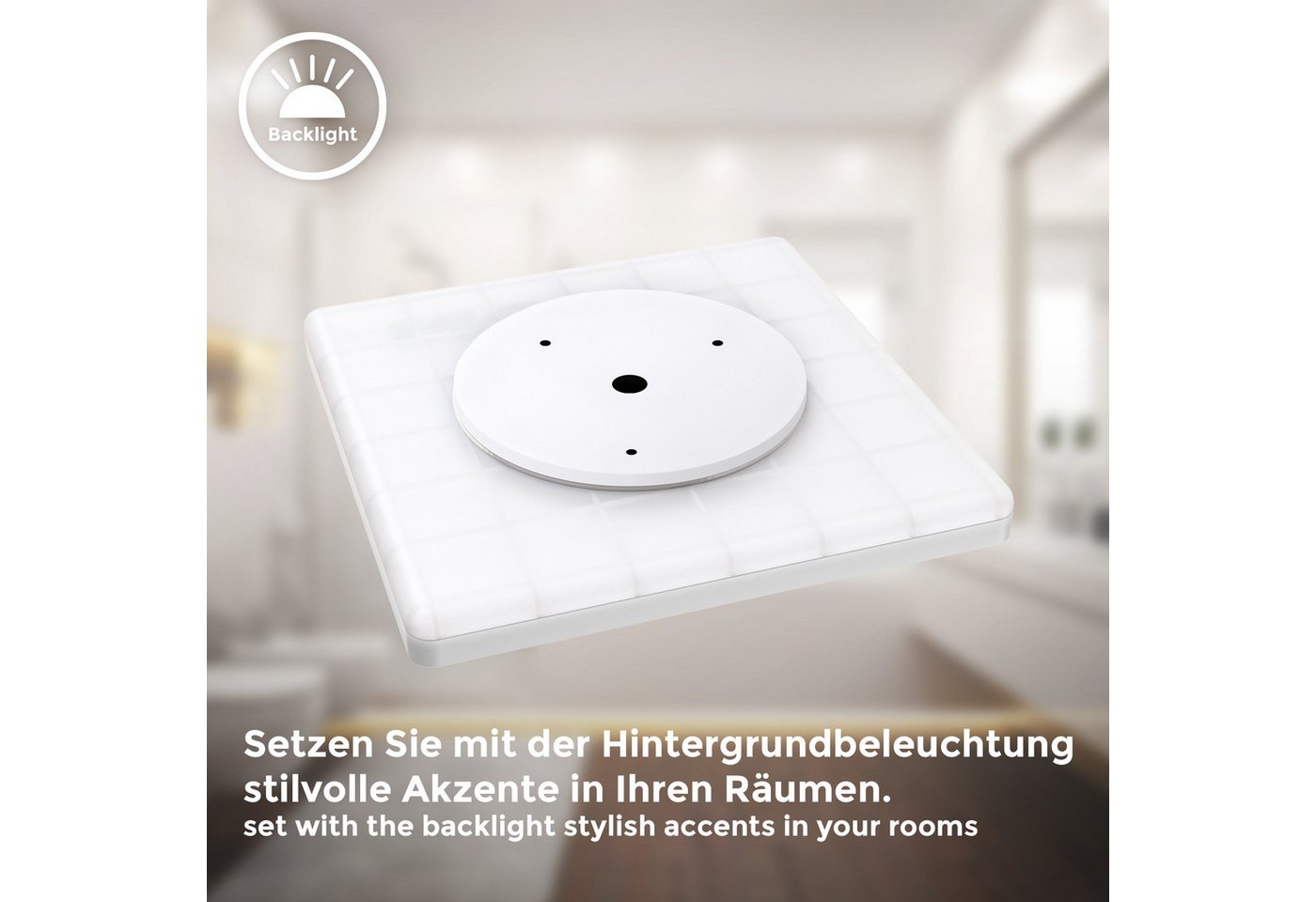 B.K.Licht LED Deckenleuchte LED Bad-Deckenlampe, mit Backlight, Ultraflach, LED fest integriert, Neutralweiß, Indirektes Licht, 18W, 4.000K, 2400Lm, IP44, L:29c – Bild 3 von 5