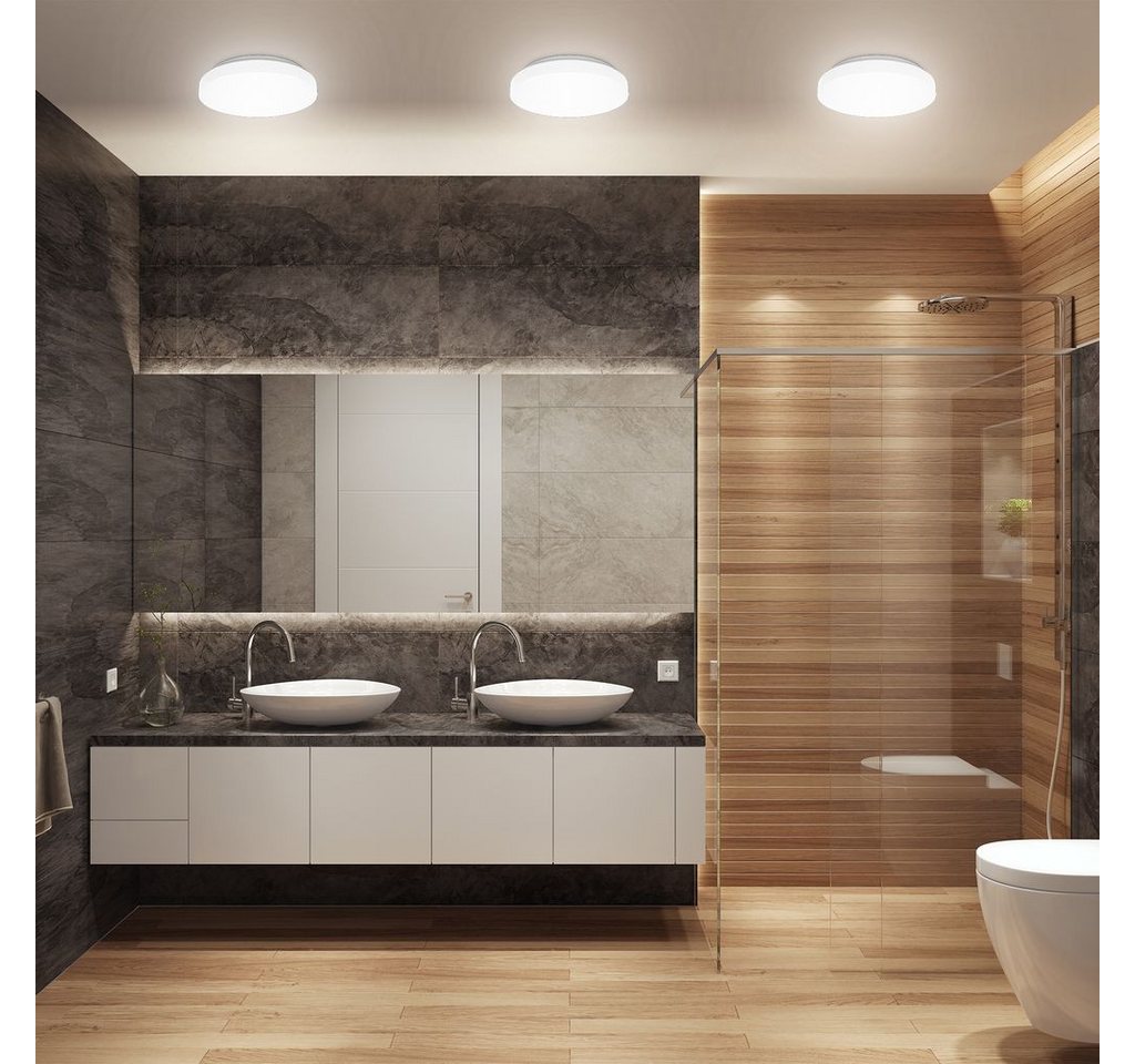 B.K.Licht LED Deckenleuchte LED Deckenlampe Ø22cm Badezimmer weiß - BKL1295, LED fest integriert, 4000K - Neutralweiß – Bild 3 von 5