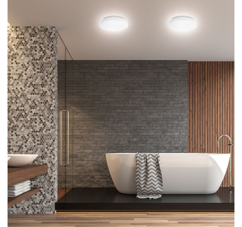 B.K.Licht LED Deckenleuchte LED Deckenlampe Ø22cm Badezimmer weiß - BKL1295, LED fest integriert, 4000K - Neutralweiß – Bild 4 von 5