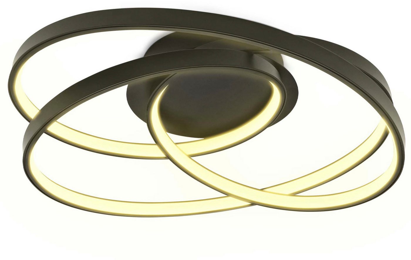 B.K.Licht LED Deckenleuchte LED Frame-Deckenlampe, Ringleuchte, Schwarz, 3.000K, LED fest integriert, Warmweiß, 4.600lm, 35W, mit warmweißen Licht, IP20, B: 39, – Bild 3 von 5