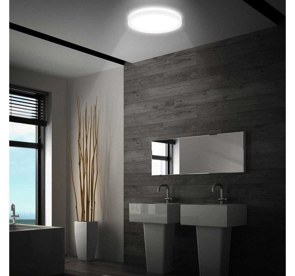 B.K.Licht LED Deckenleuchte LED Panel Bewegungsmelder IP44 weiß - BKL1603, LED fest integriert, 2700K - Extra-Warmweiß – Bild 5 von 5