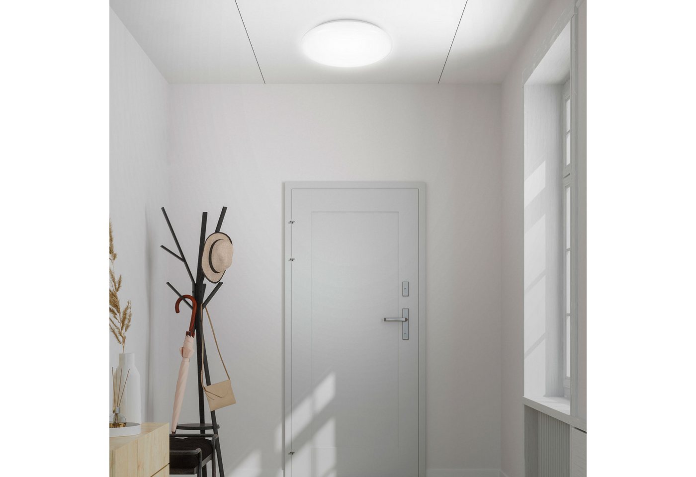 B.K.Licht LED Deckenleuchte Leonis, LED fest integriert, Neutralweiß, LED Deckenlampe 28cm 12W Wohnzimmer Design-Lampe Leuchte Weiß – Bild 5 von 5