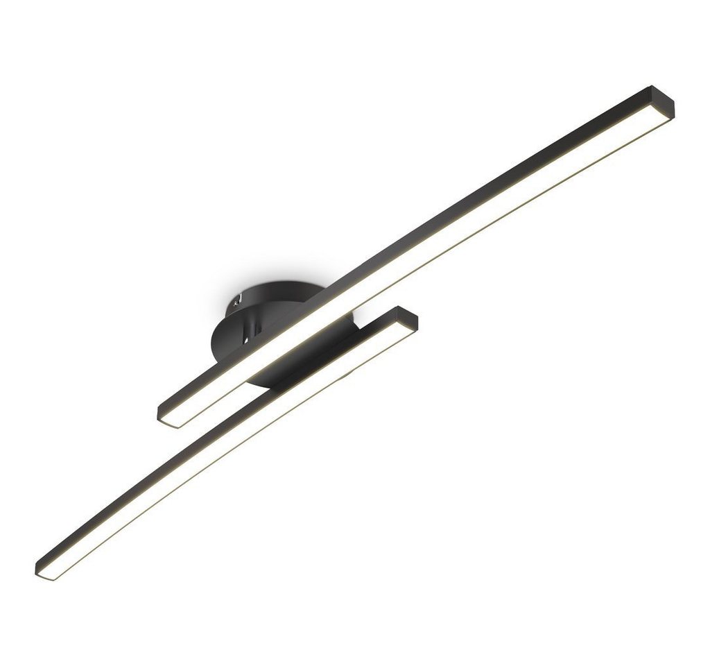 B.K.Licht LED Deckenleuchte moderne LED Deckenlampe 2-flammig schwenkbar - BKL1414, LED fest integriert, 2700K - Extra-Warmweiß, design Wohnzimmerlampe Schwarz  – Bild 2 von 5