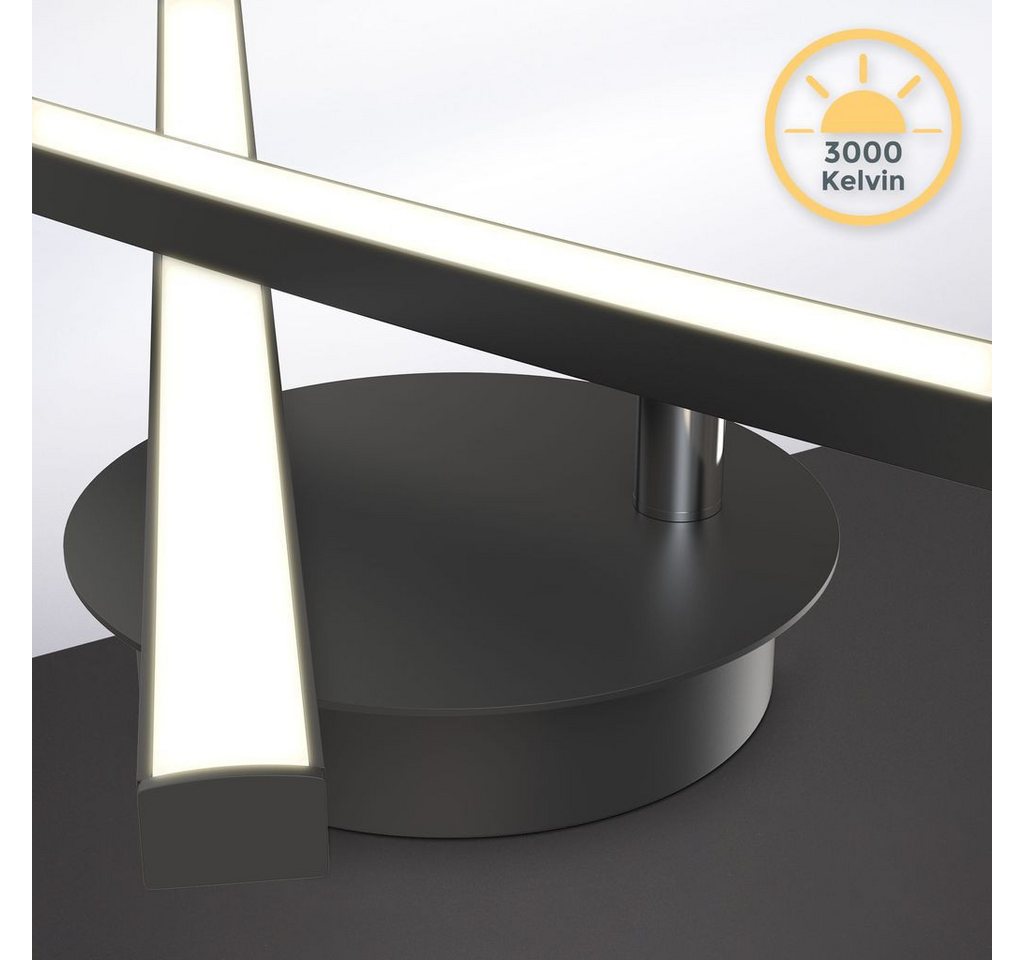 B.K.Licht LED Deckenleuchte moderne LED Deckenlampe 2-flammig schwenkbar - BKL1414, LED fest integriert, 2700K - Extra-Warmweiß, design Wohnzimmerlampe Schwarz  – Bild 5 von 5