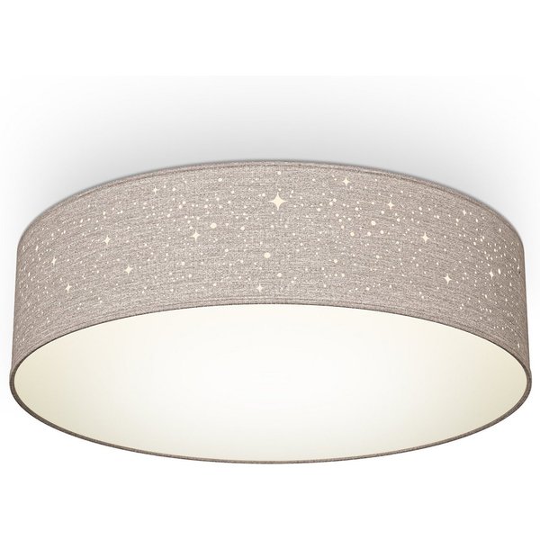 B.K.Licht LED Deckenleuchte, ohne Leuchtmittel, Warmweiß, Deckenlampe, Textil Lampenschirm, E27, Schlafzimmer, Wohnzimmer