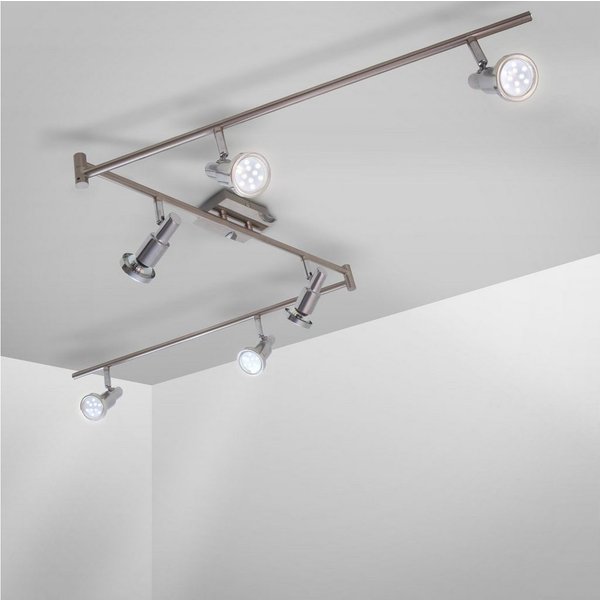 B.K.Licht LED Deckenspots, LED wechselbar, Warmweiß, Deckenleuchte, schwenkbar, drehbar, chromfarbene Spots inkl. 5W 400lm
