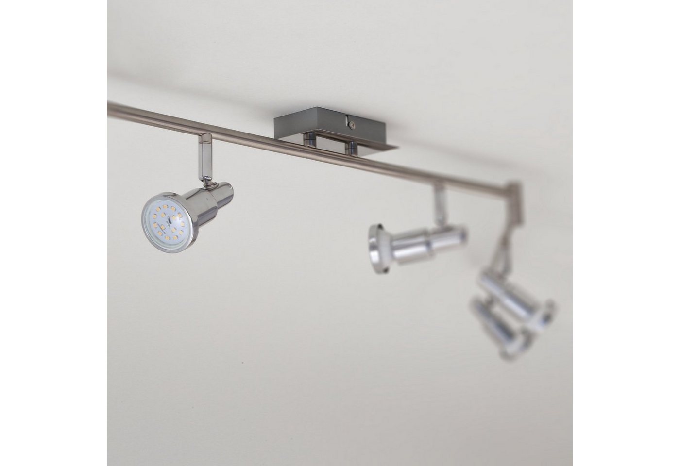 B.K.Licht LED Deckenspots, LED wechselbar, Warmweiß, Deckenleuchte, schwenkbar, drehbar, chromfarbene Spots inkl. 5W 400lm – Bild 5 von 5