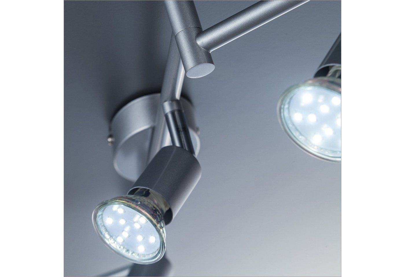 B.K.Licht LED Deckenspots, Leuchtmittel wechselbar, Warmweiß, LED Deckenleuchte, schwenkbar, Spots, inkl. 6x GU10 Leuchtmittel – Bild 3 von 5
