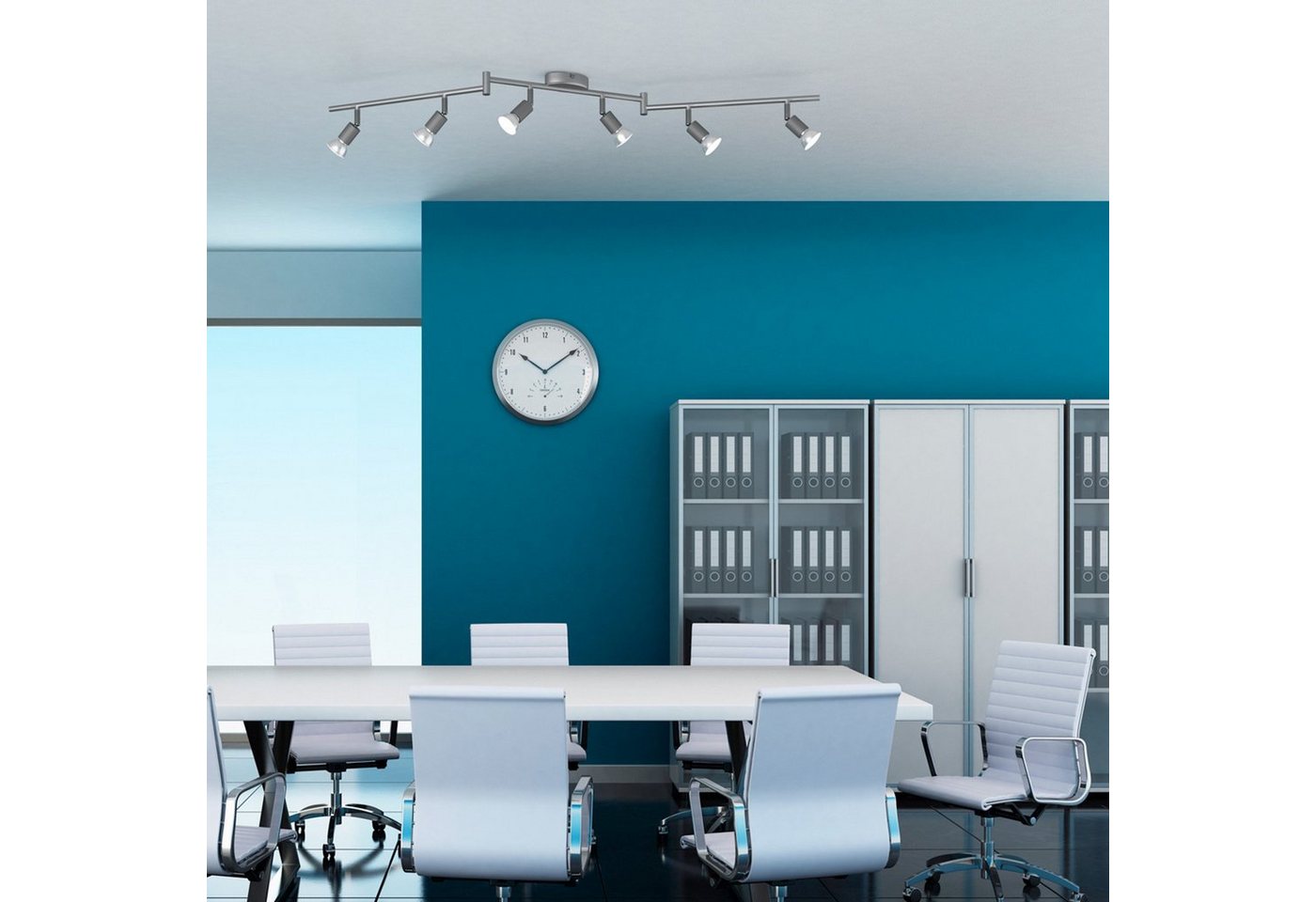 B.K.Licht LED Deckenspots, Leuchtmittel wechselbar, Warmweiß, LED Deckenleuchte, schwenkbar, Spots, inkl. 6x GU10 Leuchtmittel – Bild 5 von 5