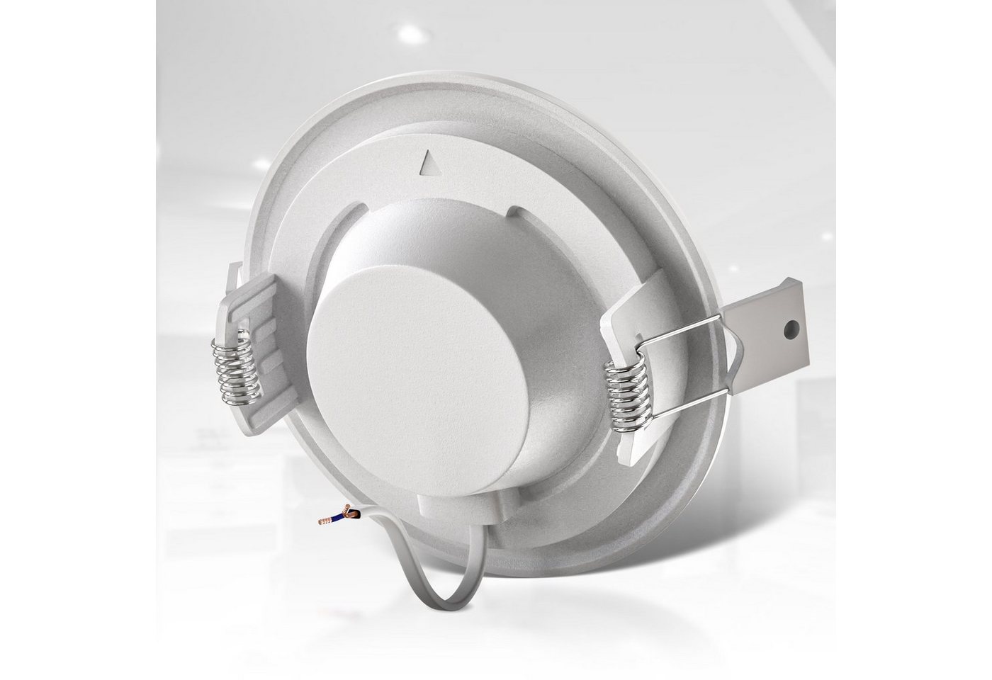 B.K.Licht LED Einbauleuchte 3er Set Bad Einbaustrahler, IP44 geschützt, flache Einbauspots, LED fest integriert, Warmweiß, 3.000K, 450Lm, 6W, Kunststoff, 11,5 x – Bild 4 von 5