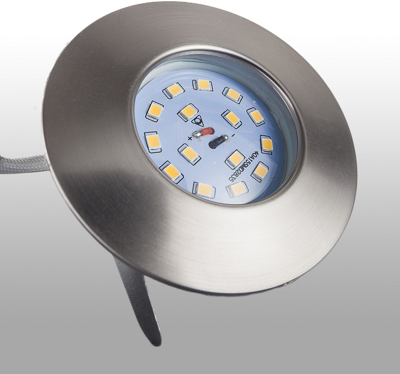 B.K.Licht LED Einbauleuchte 5er Set Bad Einbaustrahler, IP44 geschützt, LED Einbauspots, flach, Dimmfunktion, LED fest integriert, Warmweiß, 3.000K, 470Lm, 5,5W – Bild 3 von 5