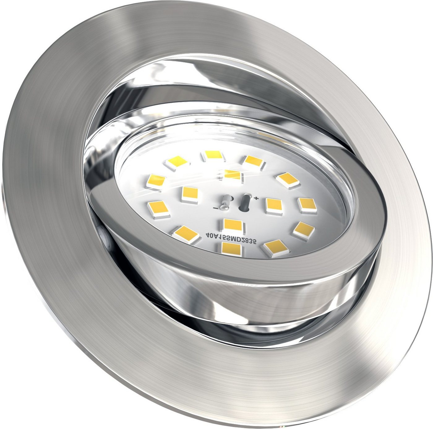 B.K.Licht LED Einbauleuchte 5er Set Einbaustrahler, Dimmbare Deckenstrahler, flache Spots, Dimmfunktion, LED fest integriert, Warmweiß, 3.000K, 470Lm, 5,5W, Kun – Bild 4 von 5