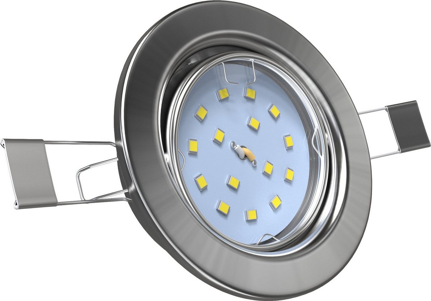 B.K.Licht LED Einbauleuchte 5er Set Einbaustrahler, Schwenkbare Deckenstrahler, flache Spots, LED fest integriert, Warmweiß, 3.000K, 400Lm, 4,8W, Kunststoff, 8, – Bild 4 von 5