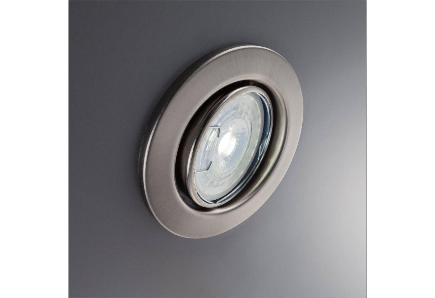 B.K.Licht LED Einbauleuchte 6er Set Einbaustrahler, Dimmbar, Schwenkbar, LED Einbauspots, Dimmfunktion, Leuchtmittel wechselbar, Warmweiß, 3.000K, 400Lm, 5,5W,  – Bild 4 von 5
