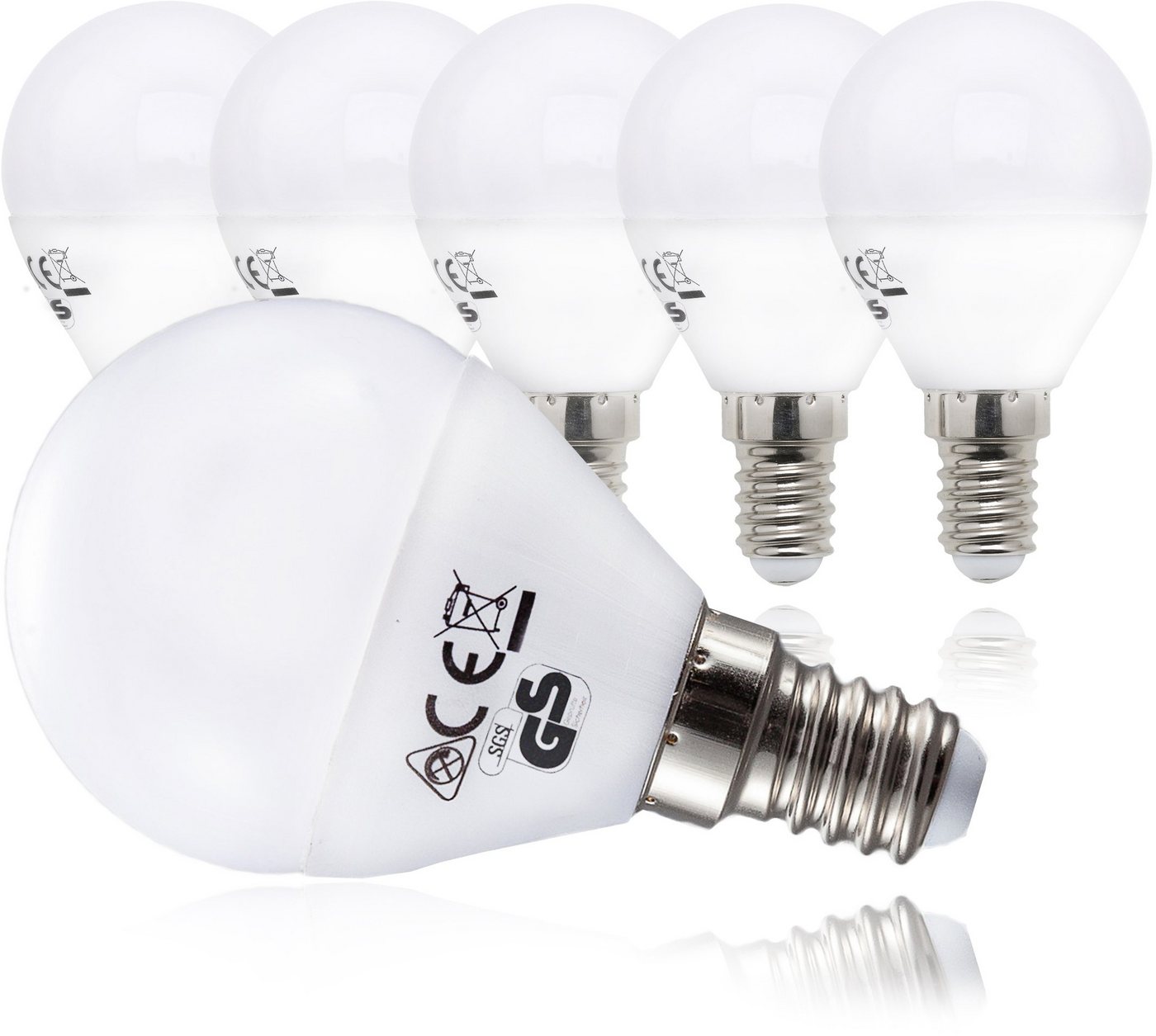 B.K.Licht LED-Leuchtmittel, E14, 5 St., Warmweiß, LED-Lampe Glühbirne 5 Watt 470 Lumen 3.000 Kelvin Energiesparlampe – Bild 3 von 5