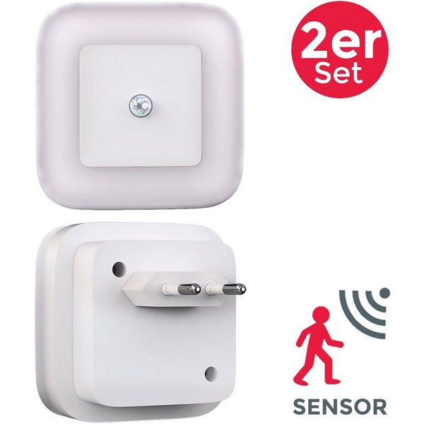 B.K.Licht LED Nachtlicht Start, Bewegungsmelder, Nachtlichtfunktion, LED fest integriert, Warmweiß, Nachtleuchte, Flurlicht, Bewegungsmelder, Dämmerungssensor, 