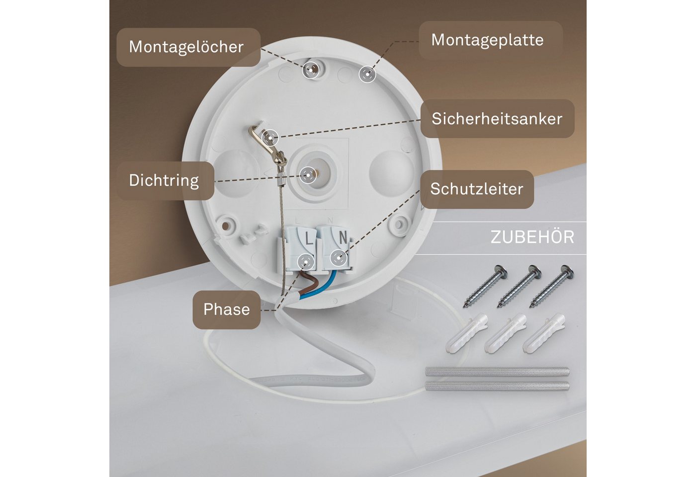 B.K.Licht LED Panel SHALLOW, LED fest integriert, Neutralweiß, 58x20x3 cm, Badlampe, Badezimmer, Küche, Wohnzimmer – Bild 4 von 5